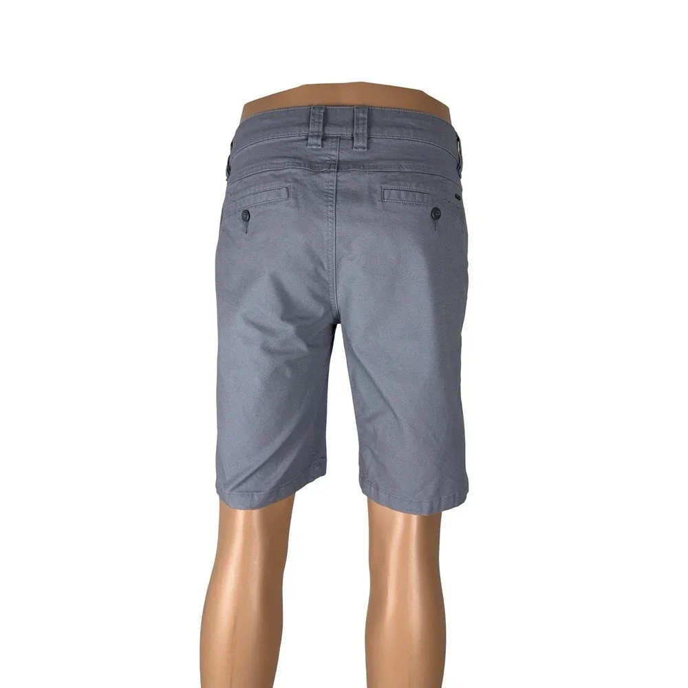 Stio Mens 33 Shorts Organic Cotton Stretch Casual Blue Gray Inseam 10
